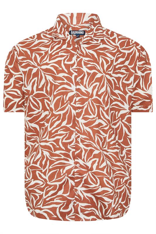 BadRhino Big & Tall Clay Orange Leaf Print Shirt | BadRhino 7