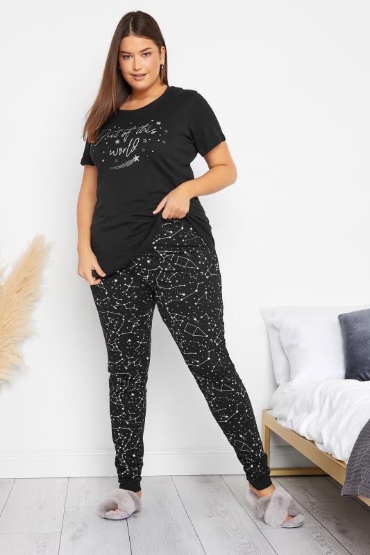 Tall Women's LTS Black 'Out Of This World' Pyjama Set | Long Tall Sally 1