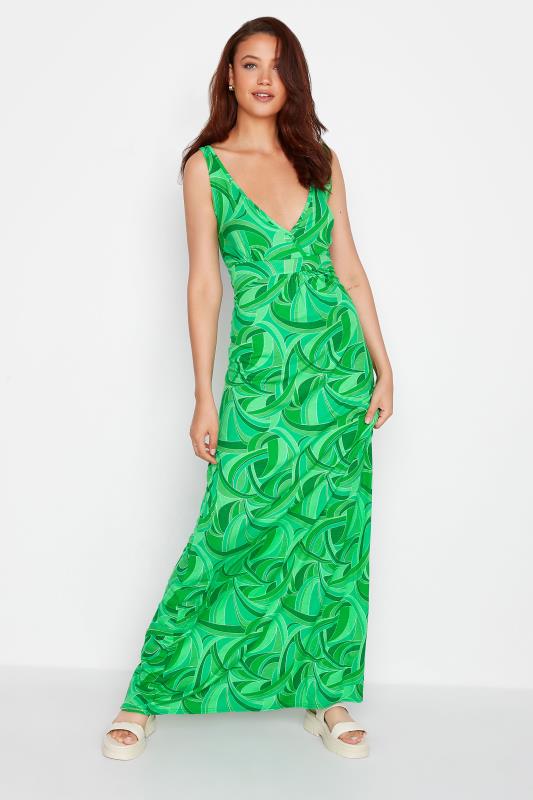 LTS Tall Green Swirl Print Maxi Dress 1