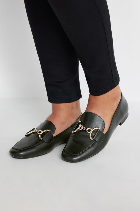 Black Link Loafer In Wide E Fit | Yours Clothing 1