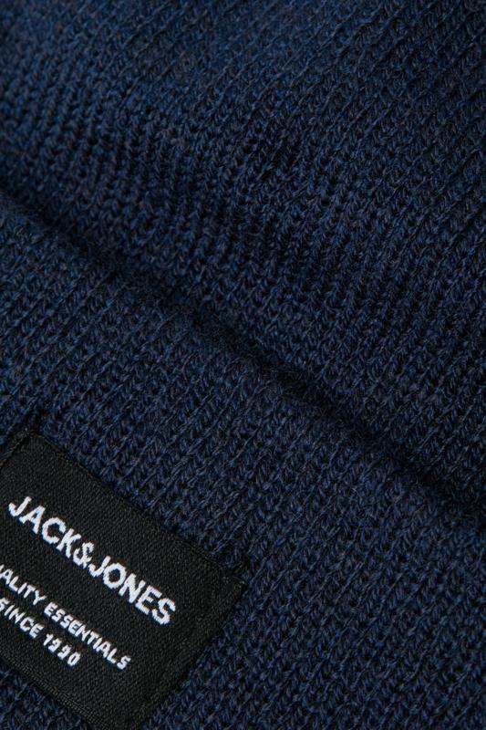 JACK & JONES Navy Patch Logo Beanie | BadRhino 3