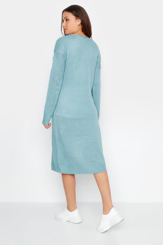 LTS Tall Women's Denim Blue Knitted Midi Dress | Long Tall Sally 3