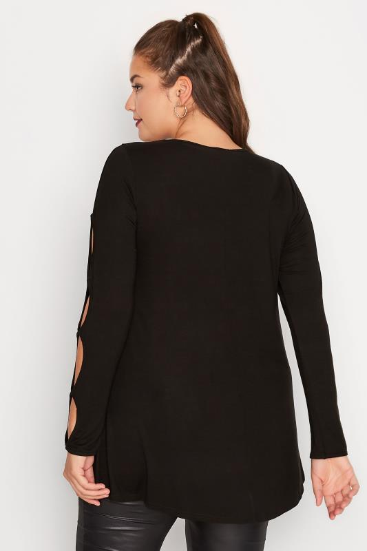 LIMITED COLLECTION Plus Size Black Cut Out Sleeve Top | Yours Clothing 3