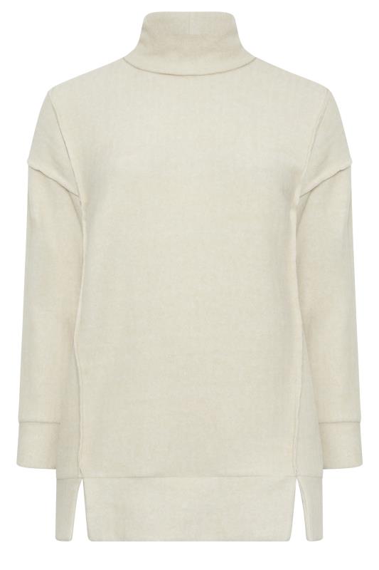 YOURS LUXURY Plus Size Cream Soft Touch Turtle Neck Jumper | Yours Clothing 5