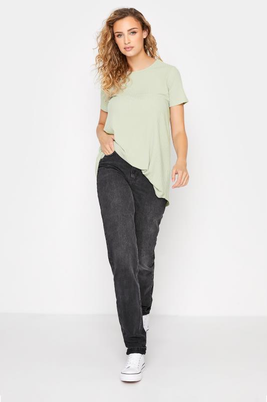 Tall Women's LTS Sage Green Ribbed Swing Top | Long Tall Sally 2