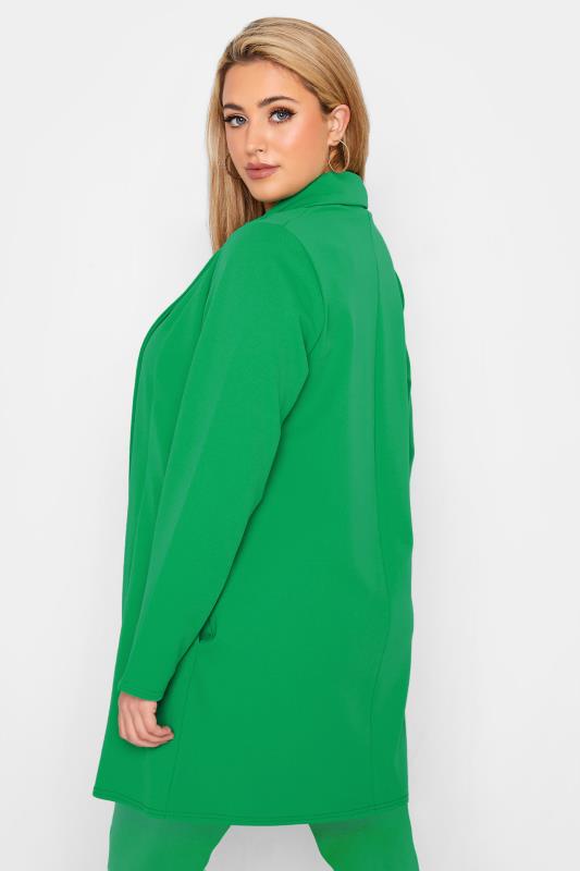 YOURS Curve Plus Size Apple Green Scuba Blazer | Yours Clothing  3