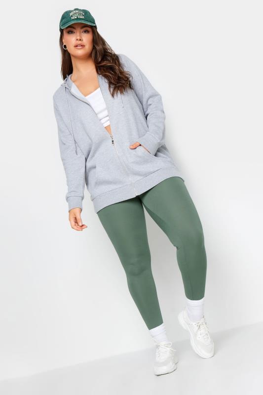 YOURS Plus Size Sage Green Stretch Leggings | Yours Clothing