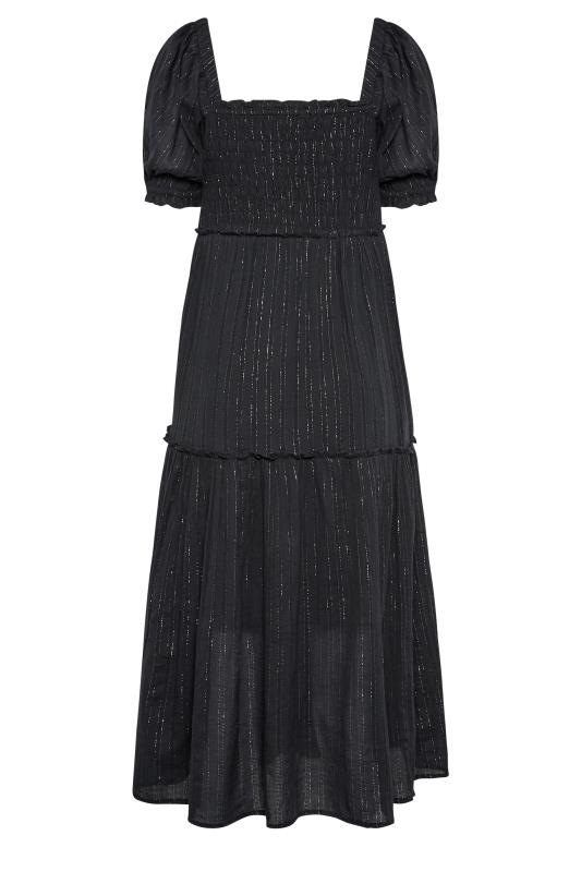 LTS Tall Women's Black Sparkle Shirred Midi Dress | Long Tall Sally 7
