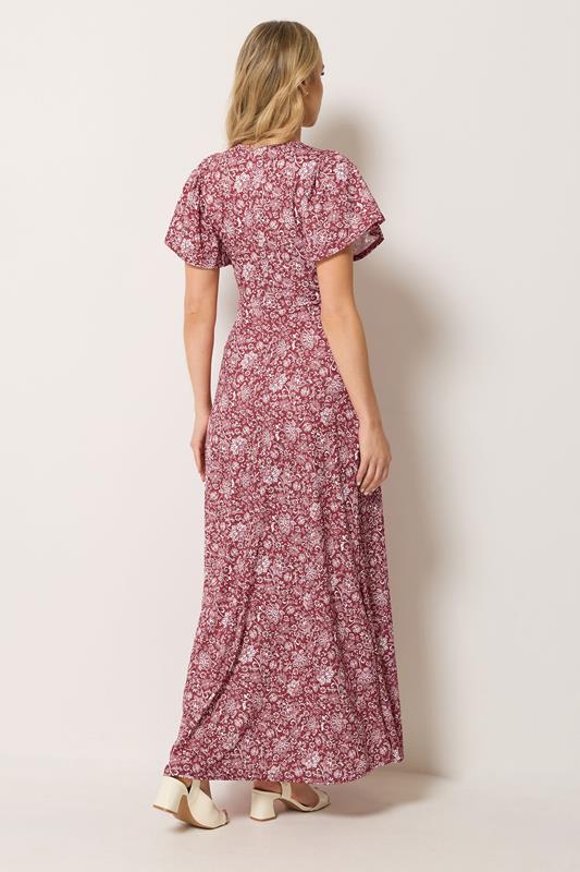 LTS Tall Women's Burgundy Red Paisley Wrap Maxi Dress | Long Tall Sally 2