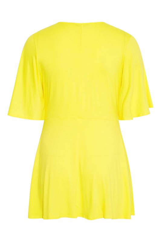 LIMITED COLLECTION Curve Lemon Yellow Keyhole Peplum Top_Y.jpg