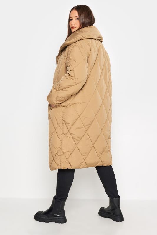 YOURS Plus Size Beige Brown Quilted Puffer Coat | Yours Clothing 3
