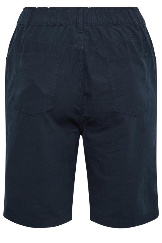 YOURS Plus Size Navy Blue Cool Cotton Shorts | Yours Clothing 6