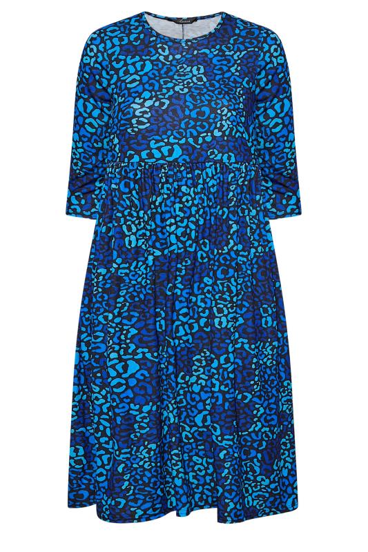 LIMITED COLLECTION Plus Size Blue Leopard Print Dress | Yours Clothing  5