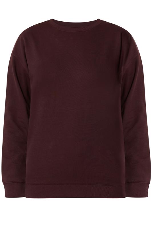 LTS Tall Women's Dark Cherry Red Crew Neck Sweatshirt | Long Tall Sally 5