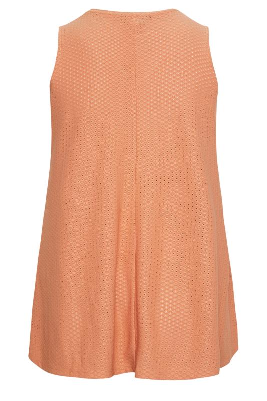 YOURS Plus Size Orange Pointelle Vest Top | Yours Clothing 6