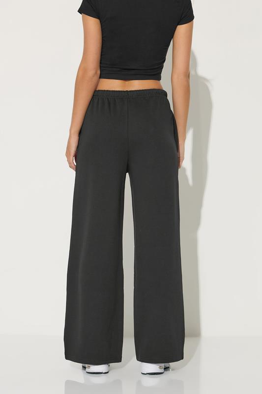 PixieGirl Petite Women's Black Drawstring Wide Leg Joggers | PixieGirl 2