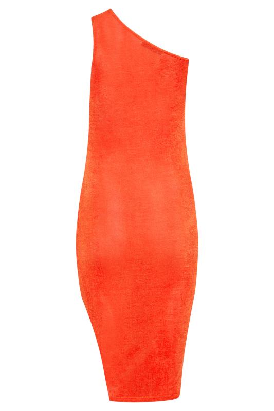 Petite Orange Ruched One Shoulder Maxi Dress | PixieGirl 7