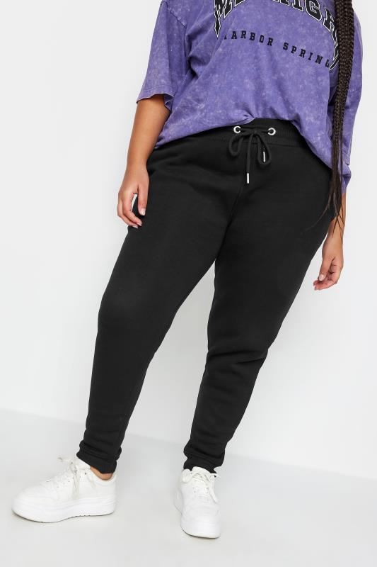 Plus Size  YOURS Curve Black Cuffed Stretch Joggers