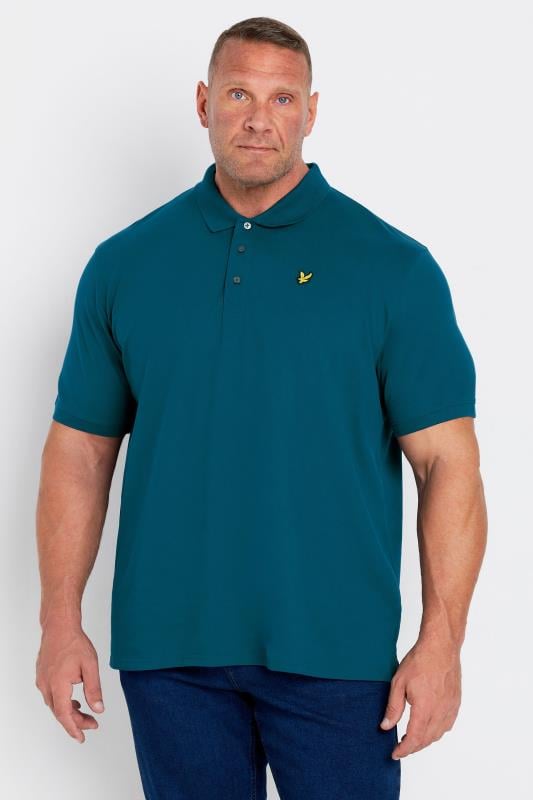  Grande Taille LYLE & SCOTT Teal Blue Logo Polo Shirt
