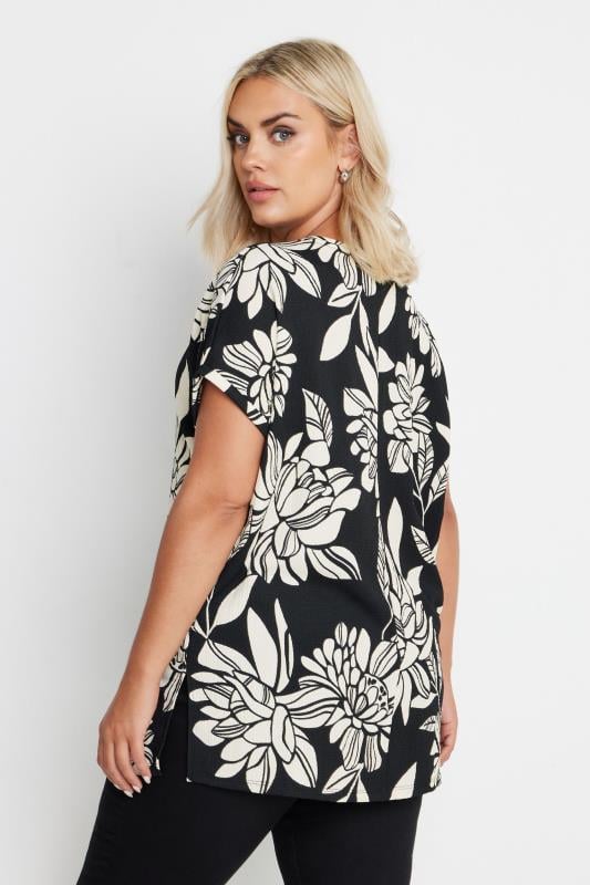 YOURS Plus Size Black Floral Print Top | Yours Clothing 3