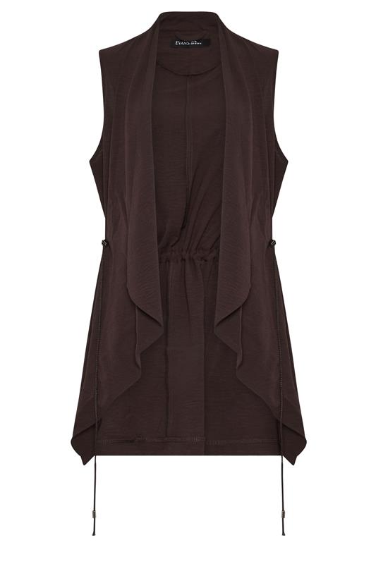EVANS Plus Size Brown Waterfall Waistcoat | Evans 5