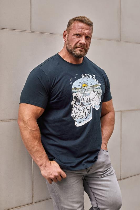 BadRhino Big & Tall Blue Skull River Print T-Shirt | BadRhino 1