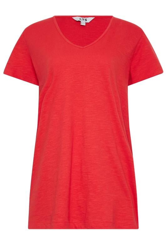 LTS Tall 2 Pack Red & White V-Neck T-Shirts | Long Tall Sally 7