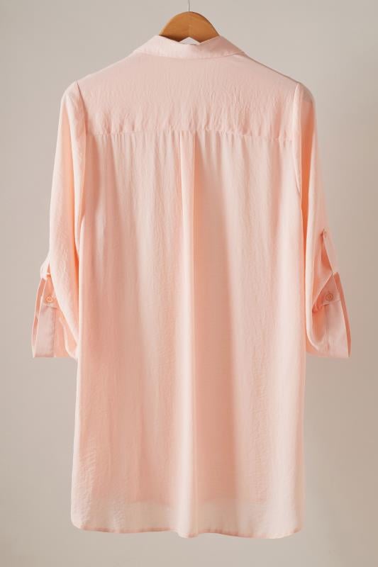 EVANS Plus Size Light Pink Tab Sleeve Shirt | Evans  6