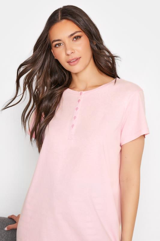 LTS Tall Women's Pink Button Placket Cotton Pyjama Top | Long Tall Sally  4