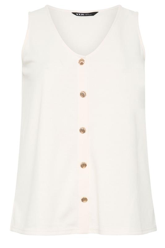 YOURS Plus Size White Shell Detail Vest Top | Yours Clothing 5