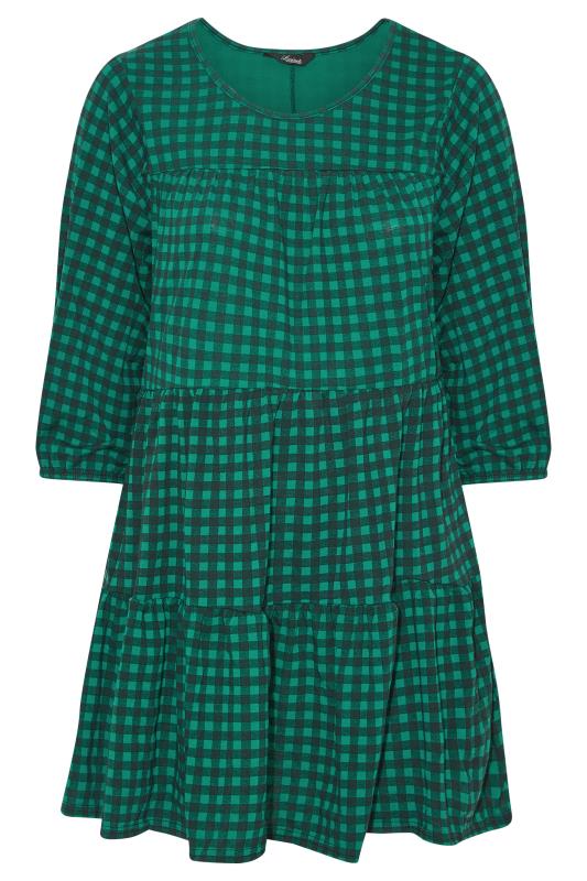 LIMITED COLLECTION Green Check Balloon Sleeve Top_F.jpg