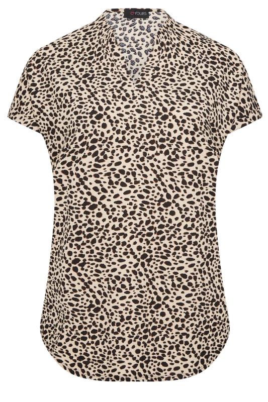 YOURS Plus Size Brown Animal Print Half Placket Blouse | Yours Clothing  6