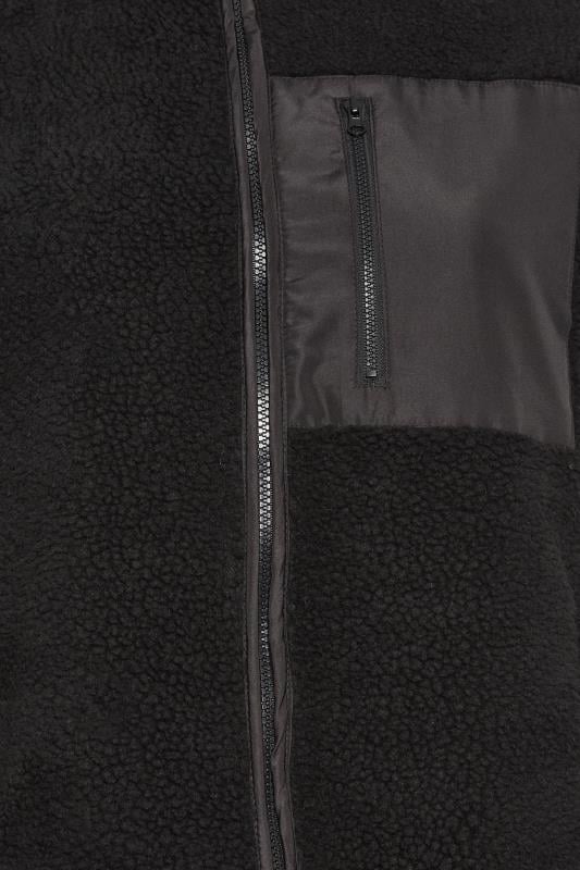 YOURS Plus Size Black Teddy Fleece Pocket Gilet | Yours Clothing 6