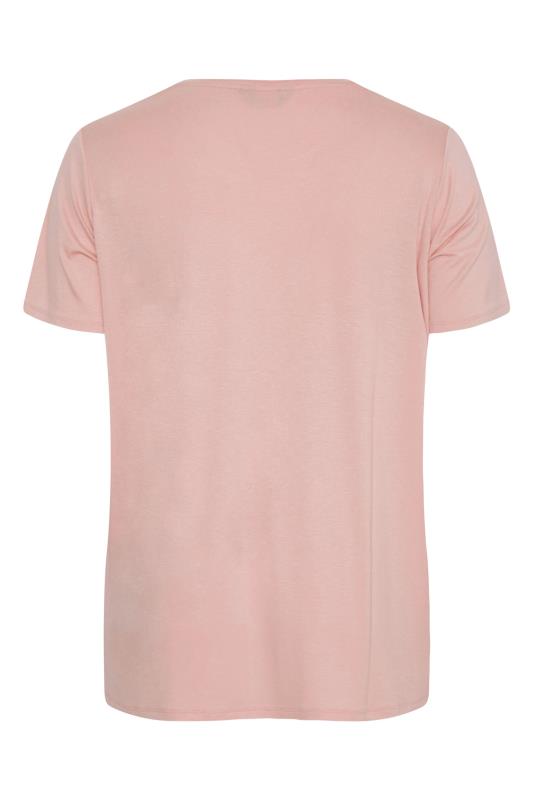 Curve Pink Floral 'So Glamorous' Slogan T-Shirt 7