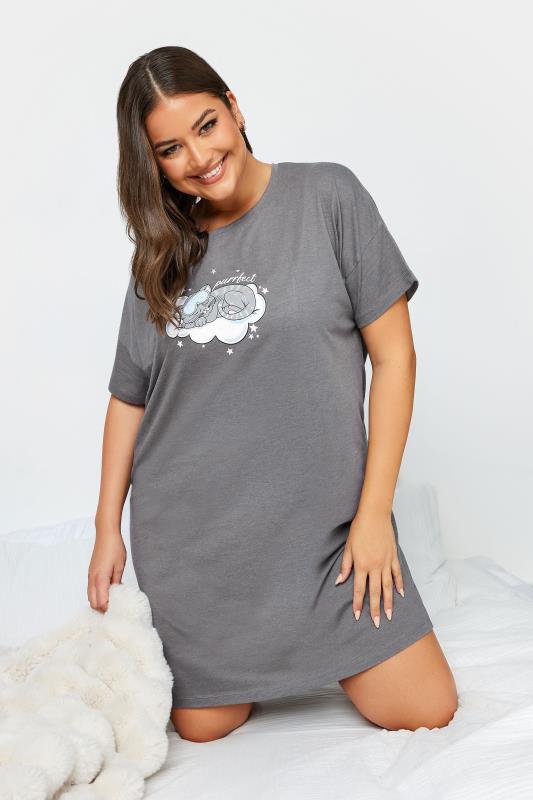 YOURS Curve 'Purrfect' Kitten Print Sleep Tee Nightdress | Yours Clothing 1