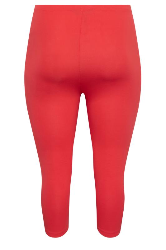YOURS Plus Size Red Cropped Leggings | Yours Clothing 6