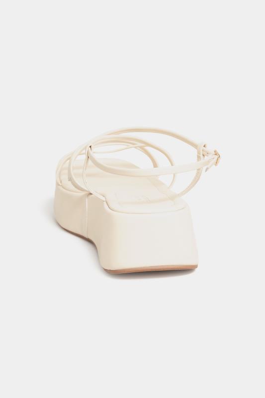 LIMITED COLLECTION White Strappy Flatform Sandals in Extra Wide EEE Fit | Yours Clothing 4