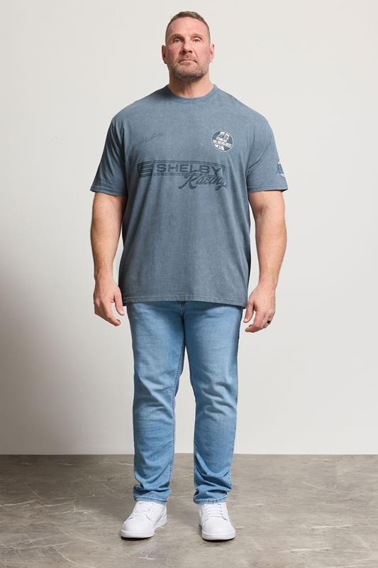 BadRhino Big & Tall Blue Acid Wash Shelby Graphic T-Shirt | BadRhino 2