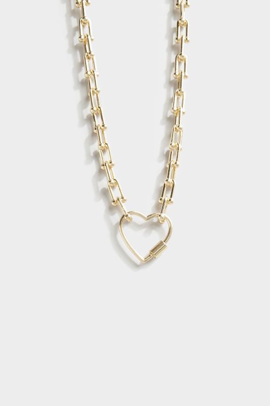 Gold Tone Heart Chain Necklace | Yours Clothing 3