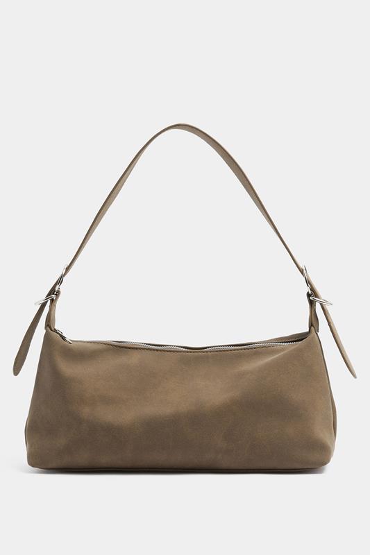  Bolso de mano de ante sintético marrón natural