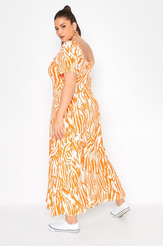 LIMITED COLLECTION Curve Orange Zebra Print Dress 3
