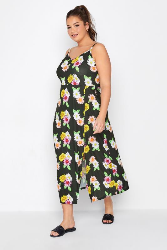 Plus Size  LIMITED COLLECTION Curve Black Floral Print Side Split Maxi Dress