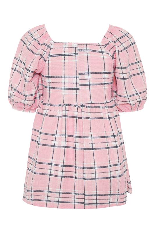 LIMITED COLLECTION Curve Pink Check Milkmaid Top_BK.jpg