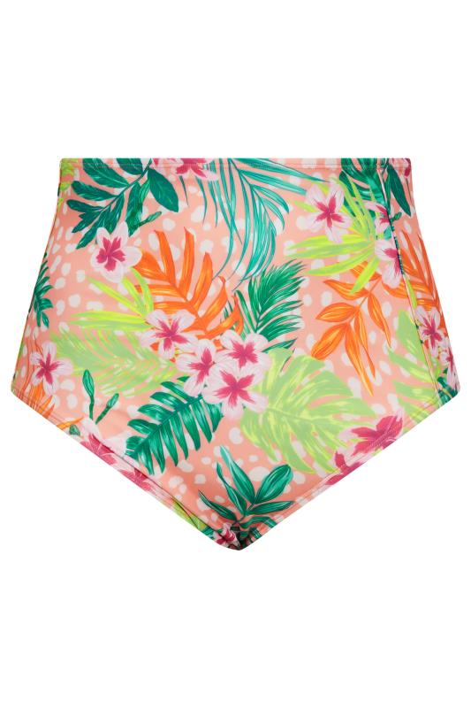 YOURS Curve Pink Tropical Print Bikini Briefs  4