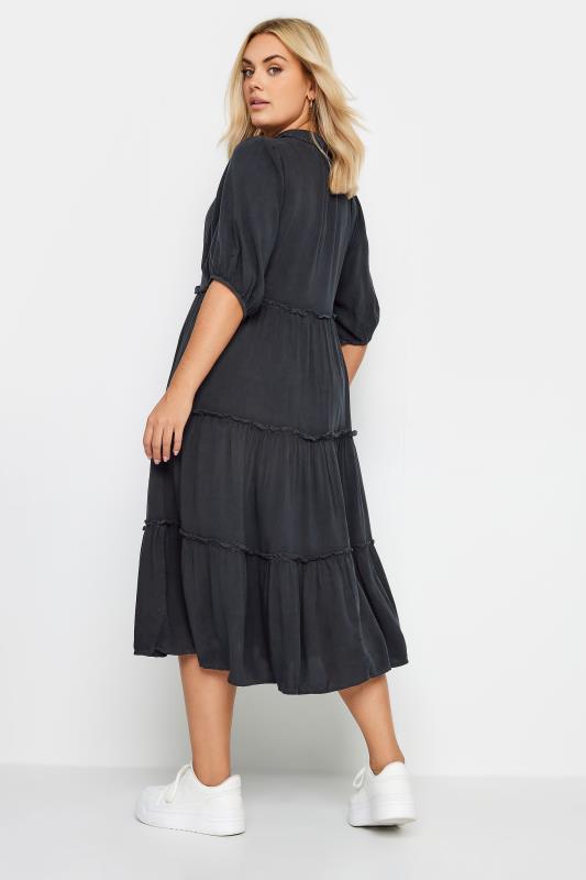 YOURS Plus Size Charcoal Grey Midaxi Shirt Dress | Yours Clothing 3