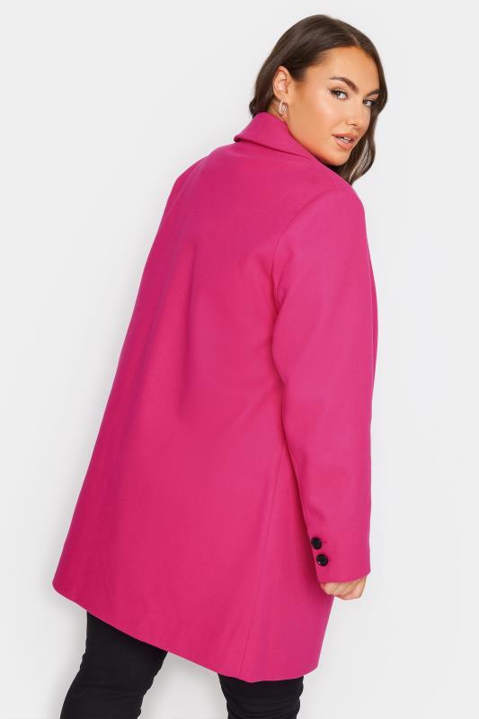 YOURS Plus Size Pink Midi Formal Coat | Yours Clothing 3