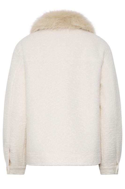 LTS Tall Women's Ivory White Faux Fur Coat | Long Tall Sally 8