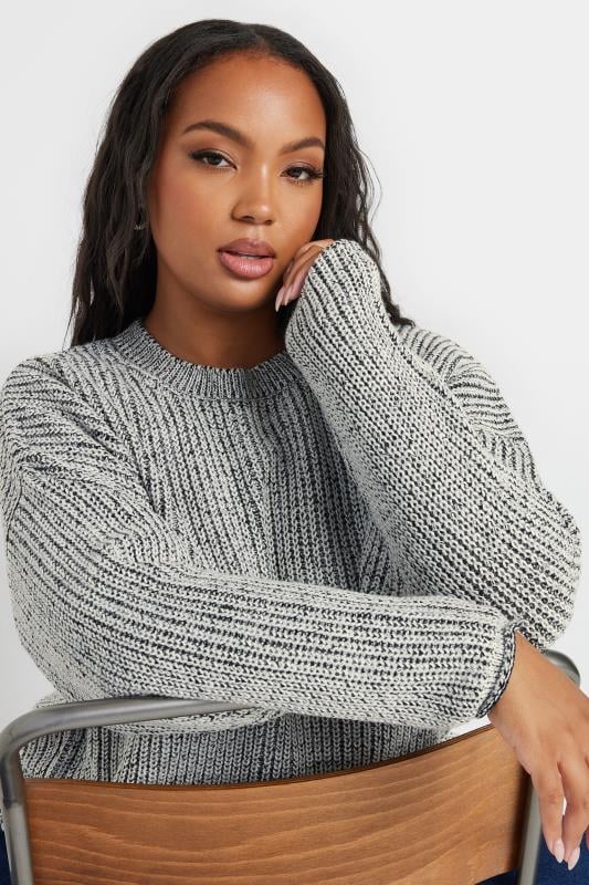 YOURS Plus Size Grey Knitted Jumper Yours Clothing