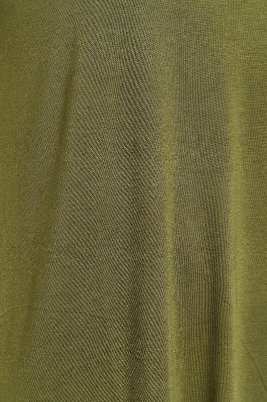 LIMITED COLLECTION Plus Size Khaki Green Cut Out Back T-Shirt 5