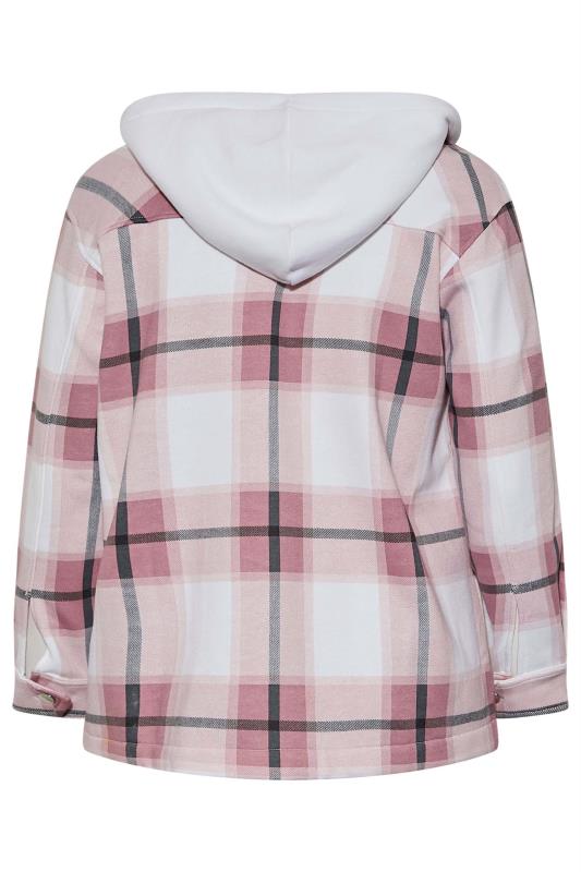 Curve Pink Check Sweat Shacket 7